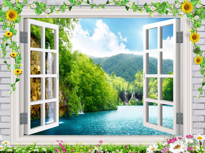 Wallpaper Murals Peel and Stick Removable Stunning Nature Scenery View from Window High Quality