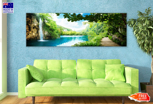 Panoramic Canvas Deep Forest Scenery Photograph Croatia High Quality 100% Australian Made Wall Canvas Print Ready to Hang