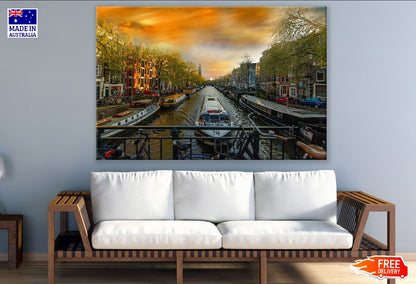 Canal in Amsterdam, Netherland Print 100% Australian Made