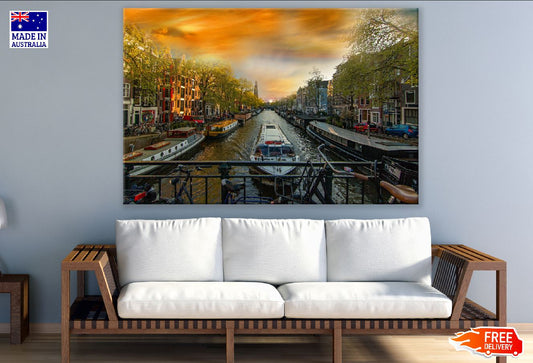 Canal in Amsterdam, Netherland Print 100% Australian Made
