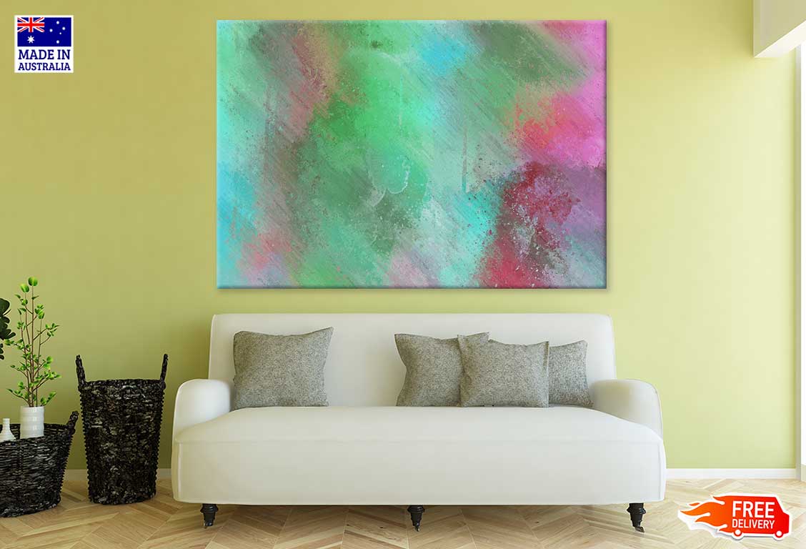 Green Pink & Blue Abstract Design Print 100% Australian Made