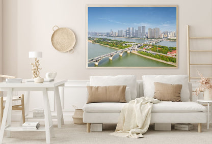 Changsha City with Bridge Skyline Photograph Home Decor Premium Quality Poster Print Choose Your Sizes