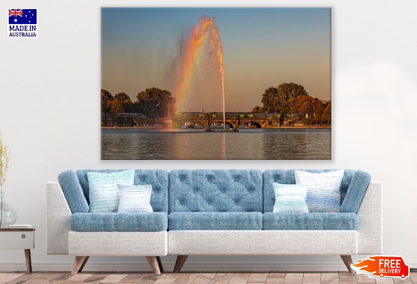 Alster Fountain Hamburg Sunset View Photograph Print 100% Australian Made