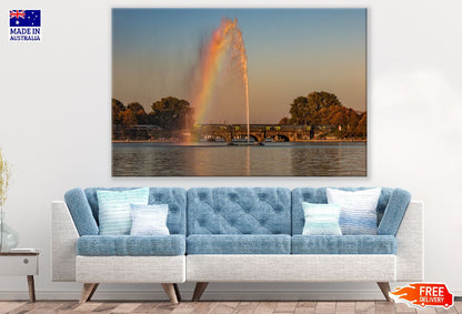 Alster Fountain Hamburg Sunset View Photograph Print 100% Australian Made