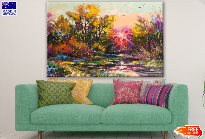Colorful Nature Watercolor Painting Print 100% Australian Made
