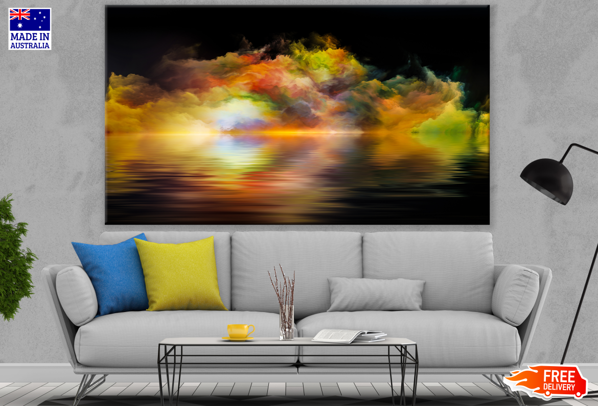 Colourful Abstract Smoke Design Print 100% Australian Made