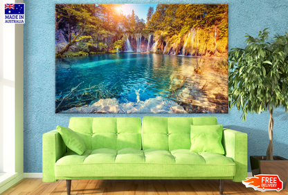 Stunning View of Water Stream With Tiny Waterfalls Photograph Print 100% Australian Made