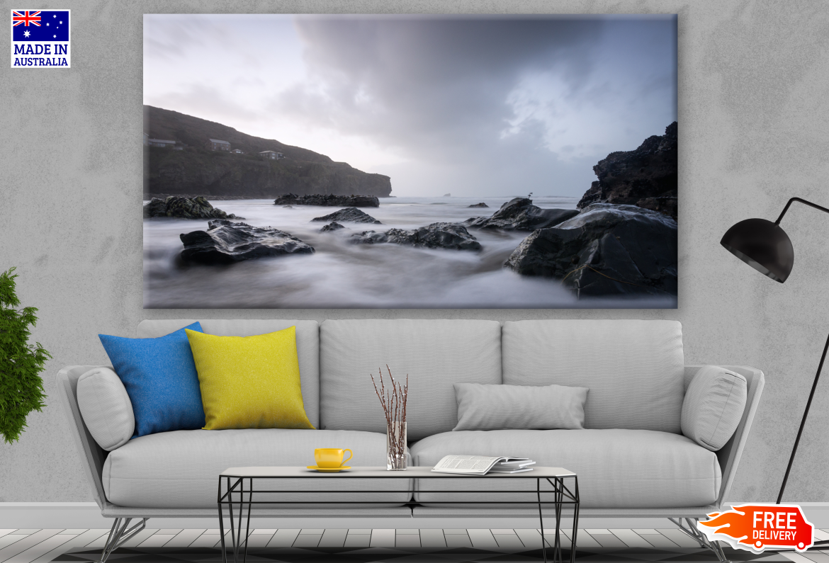 Misty Beach Dark Photograph Print 100% Australian Made