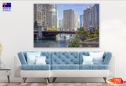 Chicago River & Cityscape Photograph, USA Print 100% Australian Made