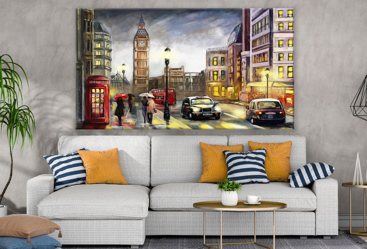 London City Night View Painting Print 100% Australian Made