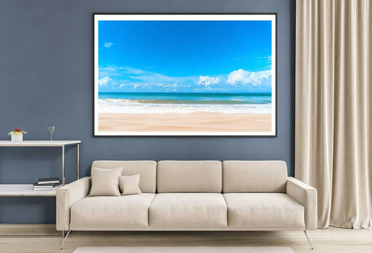 Tropical Beach & Blue Sky Scenery View Photograph Home Decor Premium Quality Poster Print Choose Your Sizes