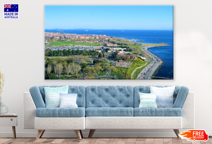 City & Sea Aerial View Print 100% Australian Made