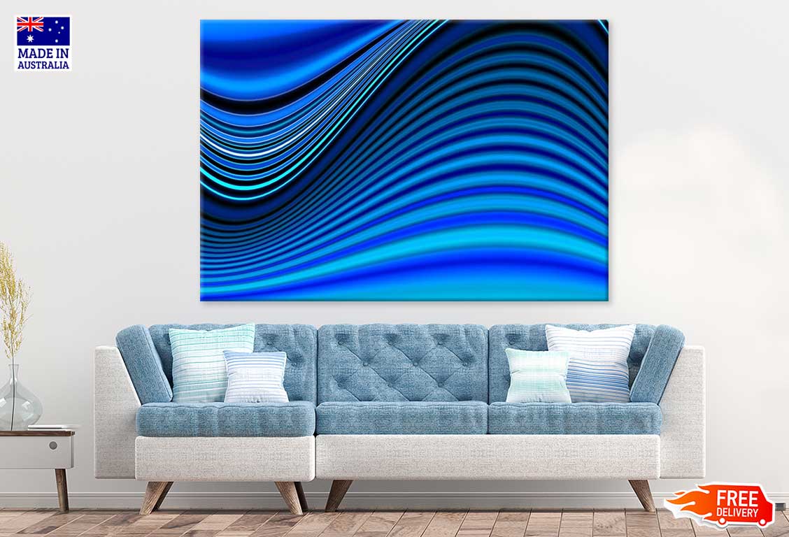 Blue Digital Lines Abstract Design Print 100% Australian Made