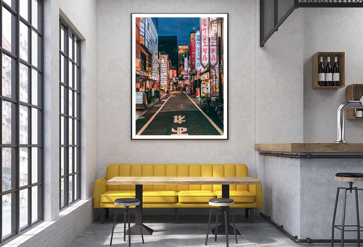 Street Shinjuku District View Photograph in Tokyo Home Decor Premium Quality Poster Print Choose Your Sizes