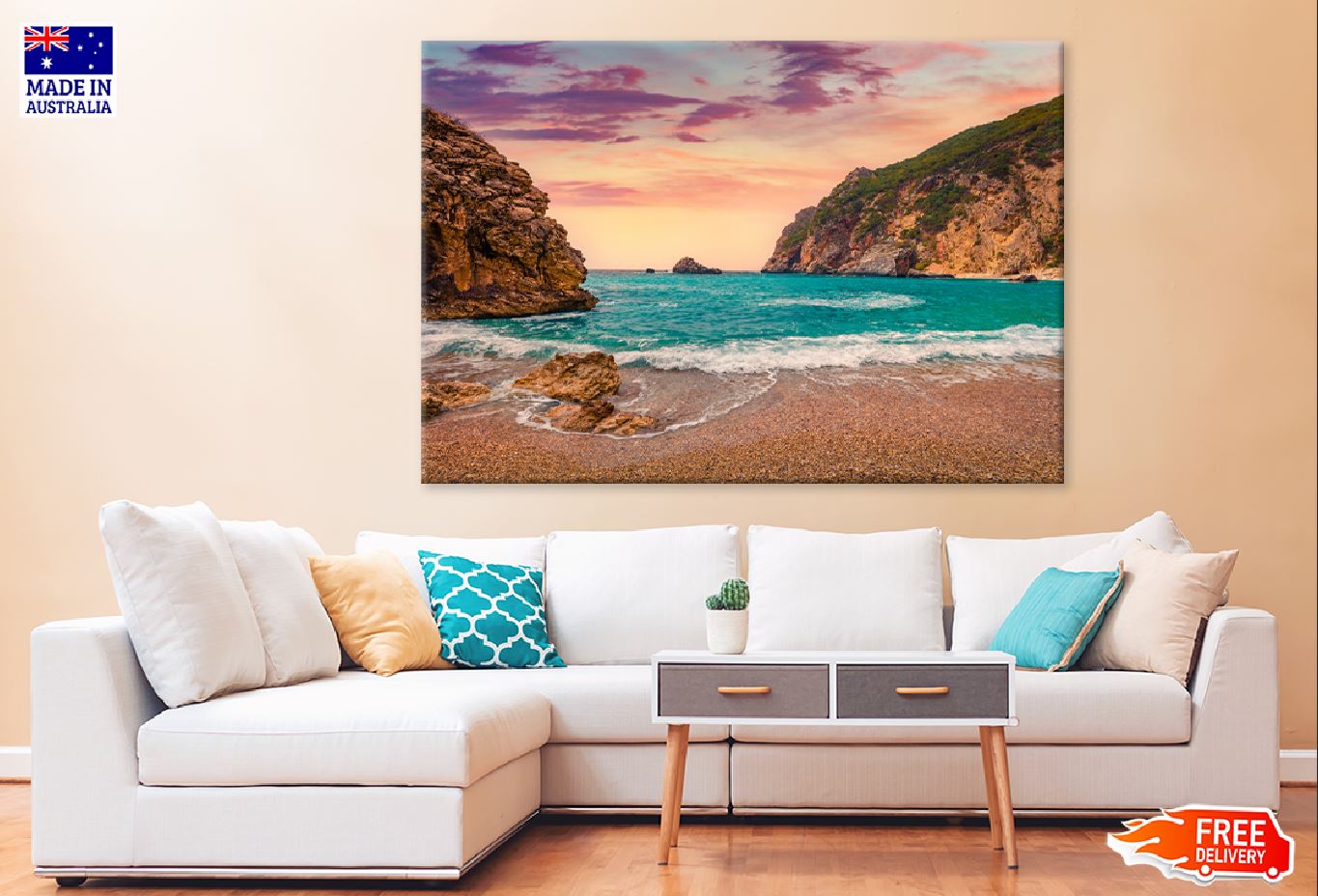 Rocky Ionian Sea Corfu Island View Print 100% Australian Made