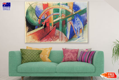 Red Green & Blue Painting Abstract Design Print 100% Australian Made