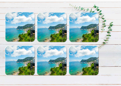 Coast in Famous Capri Island, Italy Coasters Wood & Rubber - Set of 6 Coasters