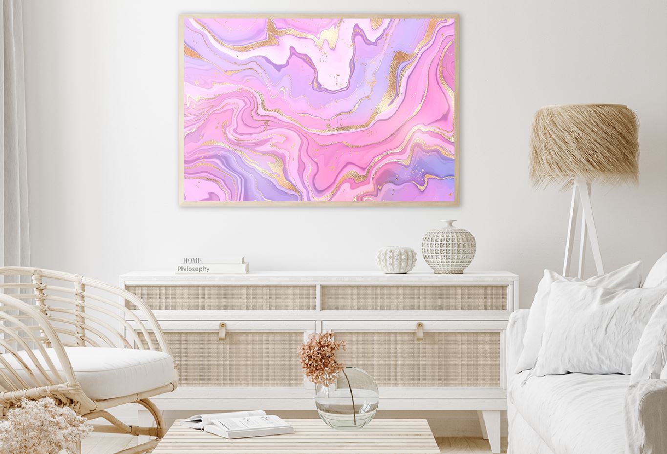 Purple Pink & Gold Fluid Abstract Design Home Decor Premium Quality Poster Print Choose Your Sizes