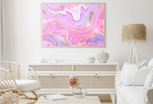 Purple Pink & Gold Fluid Abstract Design Home Decor Premium Quality Poster Print Choose Your Sizes