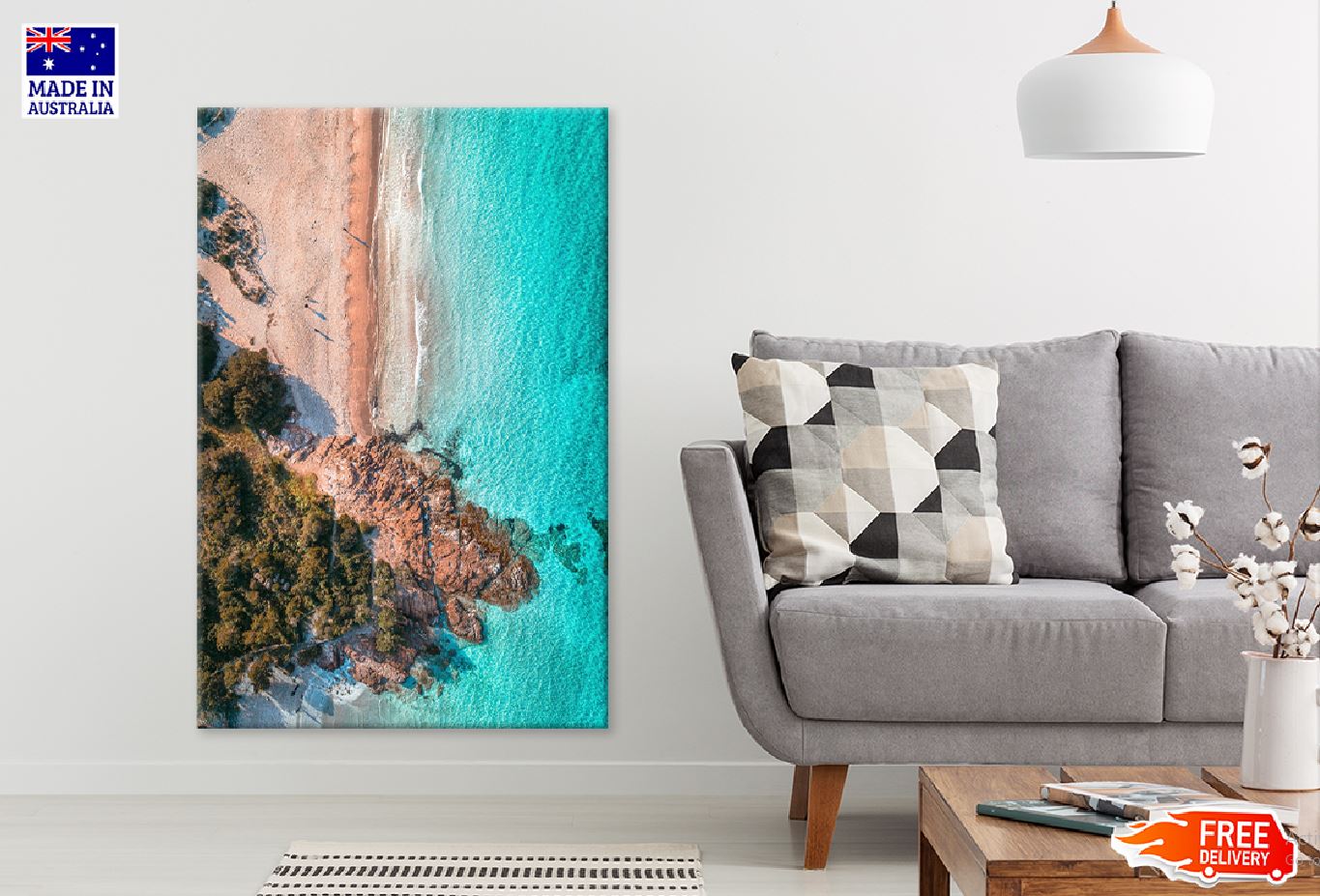 Rocky Beach in Sardinia Aerial View Photograph Print 100% Australian Made