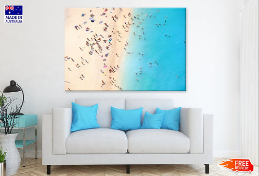Tourists on Navagio Beach Aerial View Photograph Print 100% Australian Made