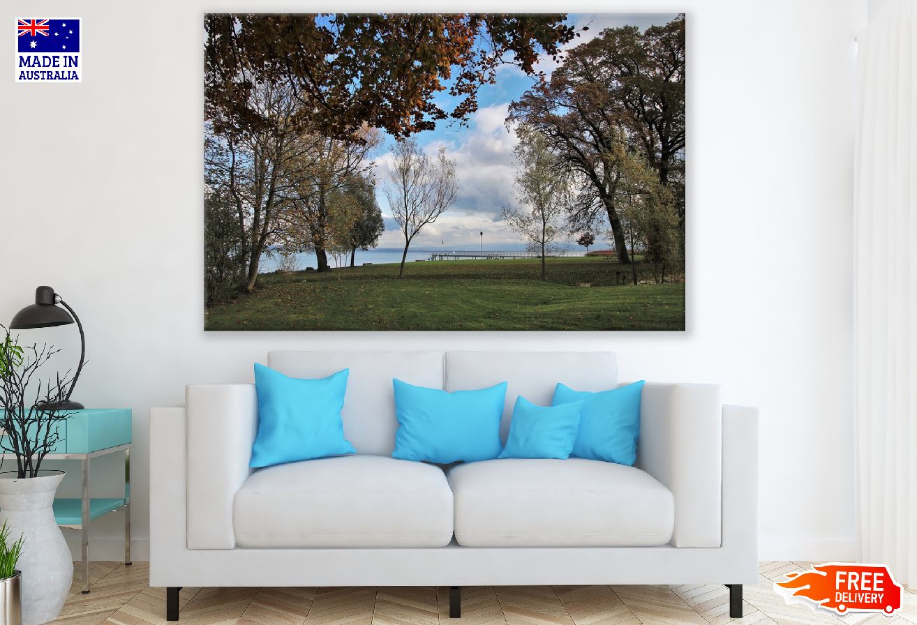 Autumn Trees Garden Near Sea Photograph Print 100% Australian Made