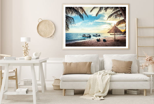 Boats on Beach View Photograph in Malaysia Home Decor Premium Quality Poster Print Choose Your Sizes