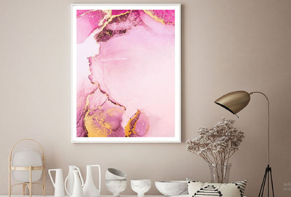 Pink & Gold Marble Abstract Design Home Decor Premium Quality Poster Print Choose Your Sizes