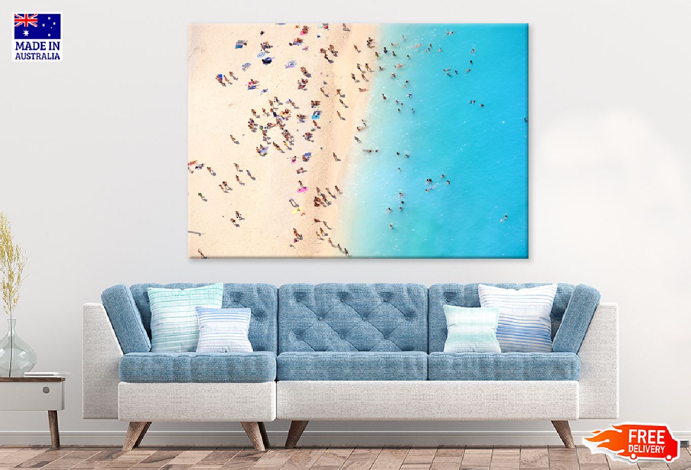 Tourists on Navagio Beach Aerial View Photograph Print 100% Australian Made