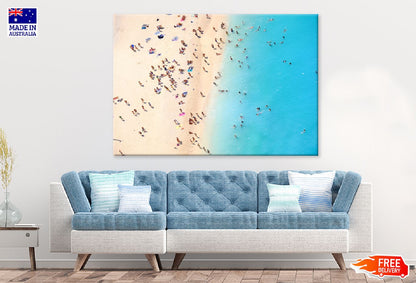 Tourists on Navagio Beach Aerial View Photograph Print 100% Australian Made