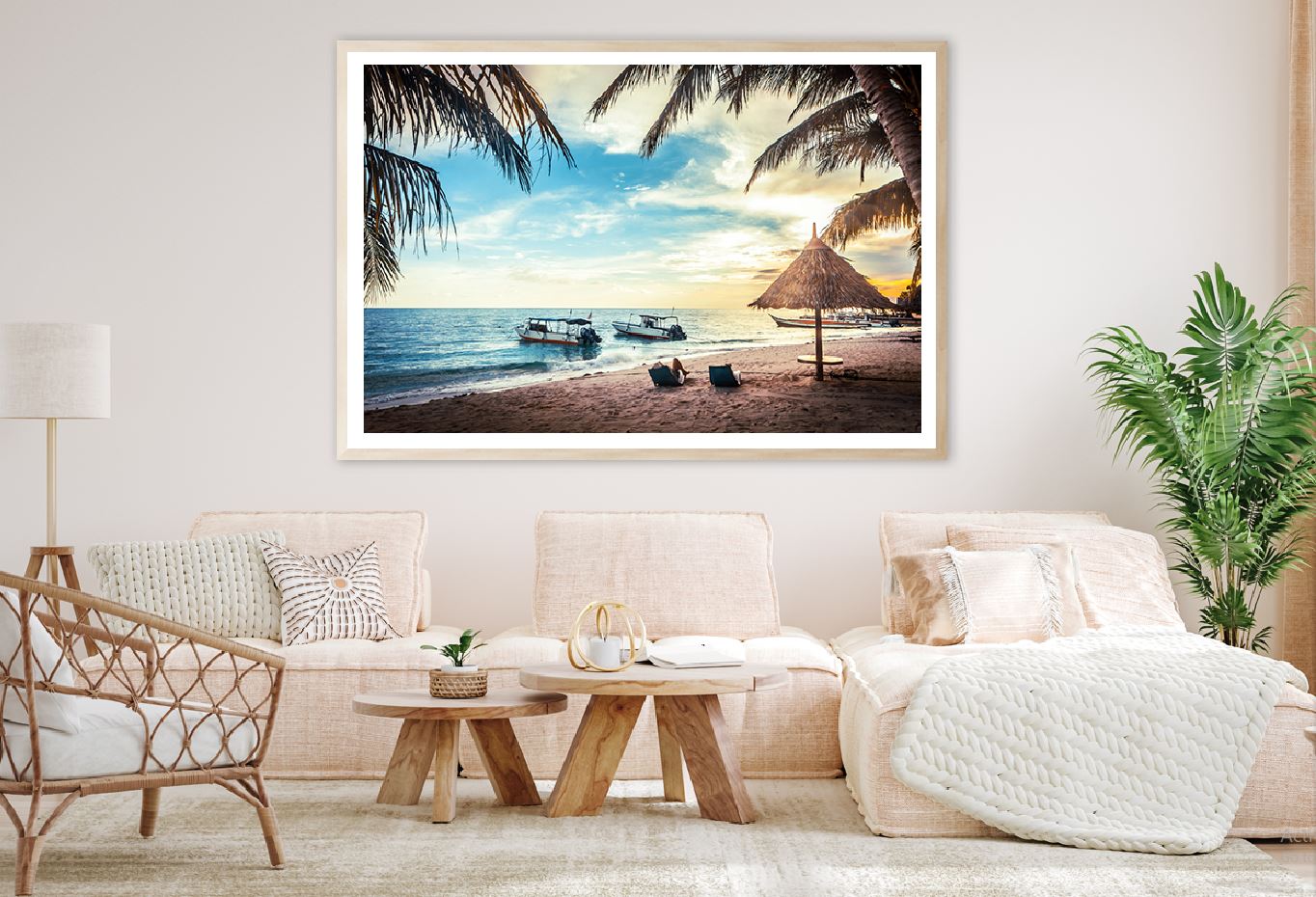 Boats on Beach View Photograph in Malaysia Home Decor Premium Quality Poster Print Choose Your Sizes