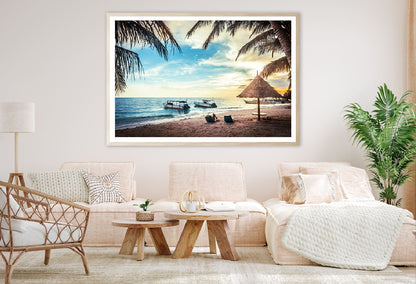 Boats on Beach View Photograph in Malaysia Home Decor Premium Quality Poster Print Choose Your Sizes