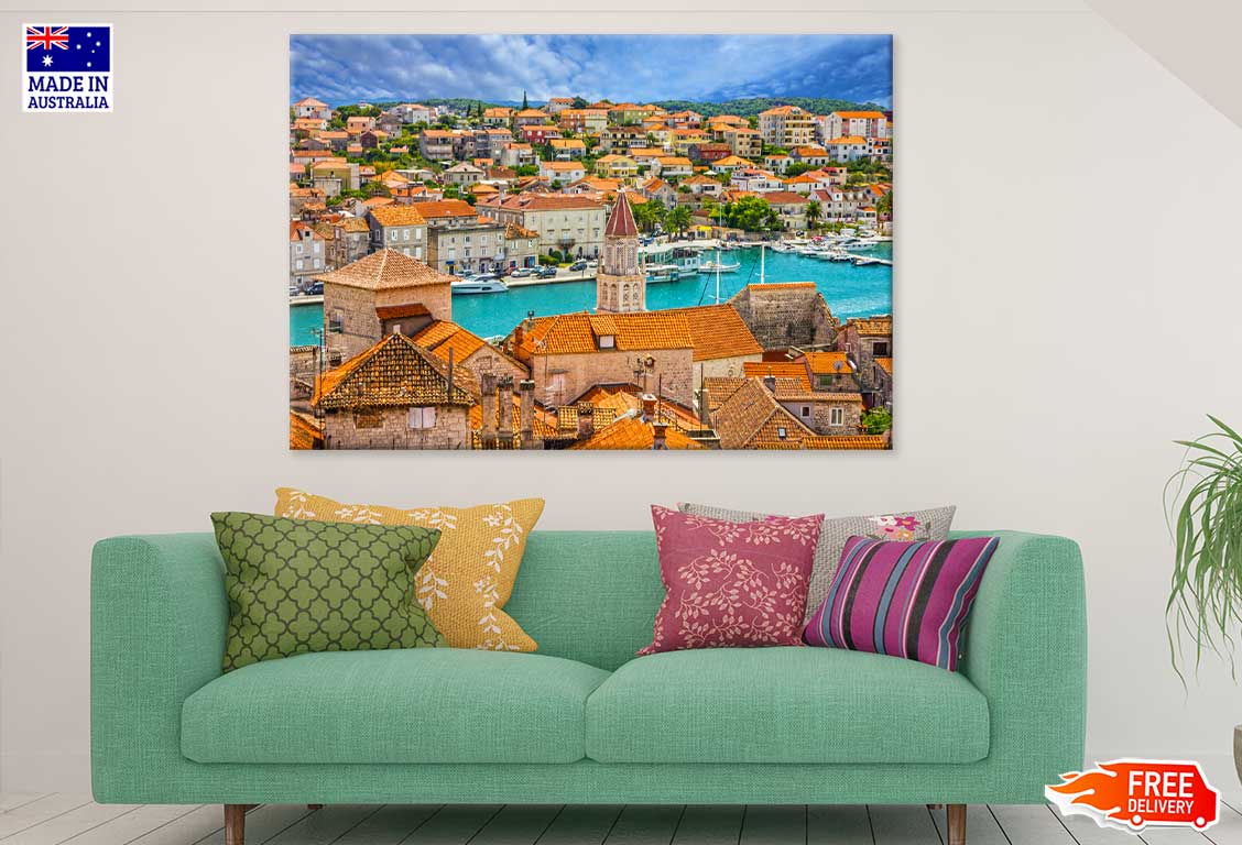 Trogir Croatia Town Blue Sky View Photograph Print 100% Australian Made