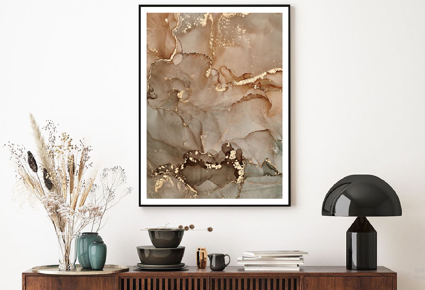 Brown Gold Fluid Abstract Design Home Decor Premium Quality Poster Print Choose Your Sizes