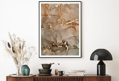 Brown Gold Fluid Abstract Design Home Decor Premium Quality Poster Print Choose Your Sizes