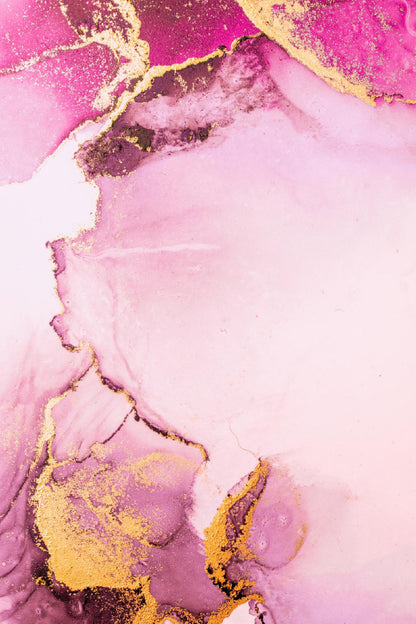 Pink & Gold Marble Abstract Design Home Decor Premium Quality Poster Print Choose Your Sizes