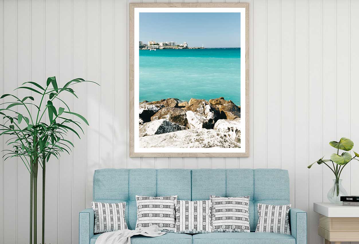 Puglia Beach View Photograph Otranto Home Decor Premium Quality Poster Print Choose Your Sizes