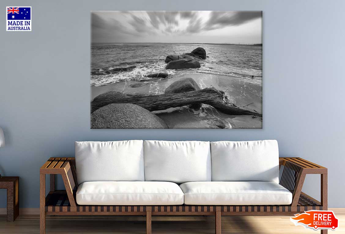 Rocky Coast Exposure B&W View Photograph Print 100% Australian Made