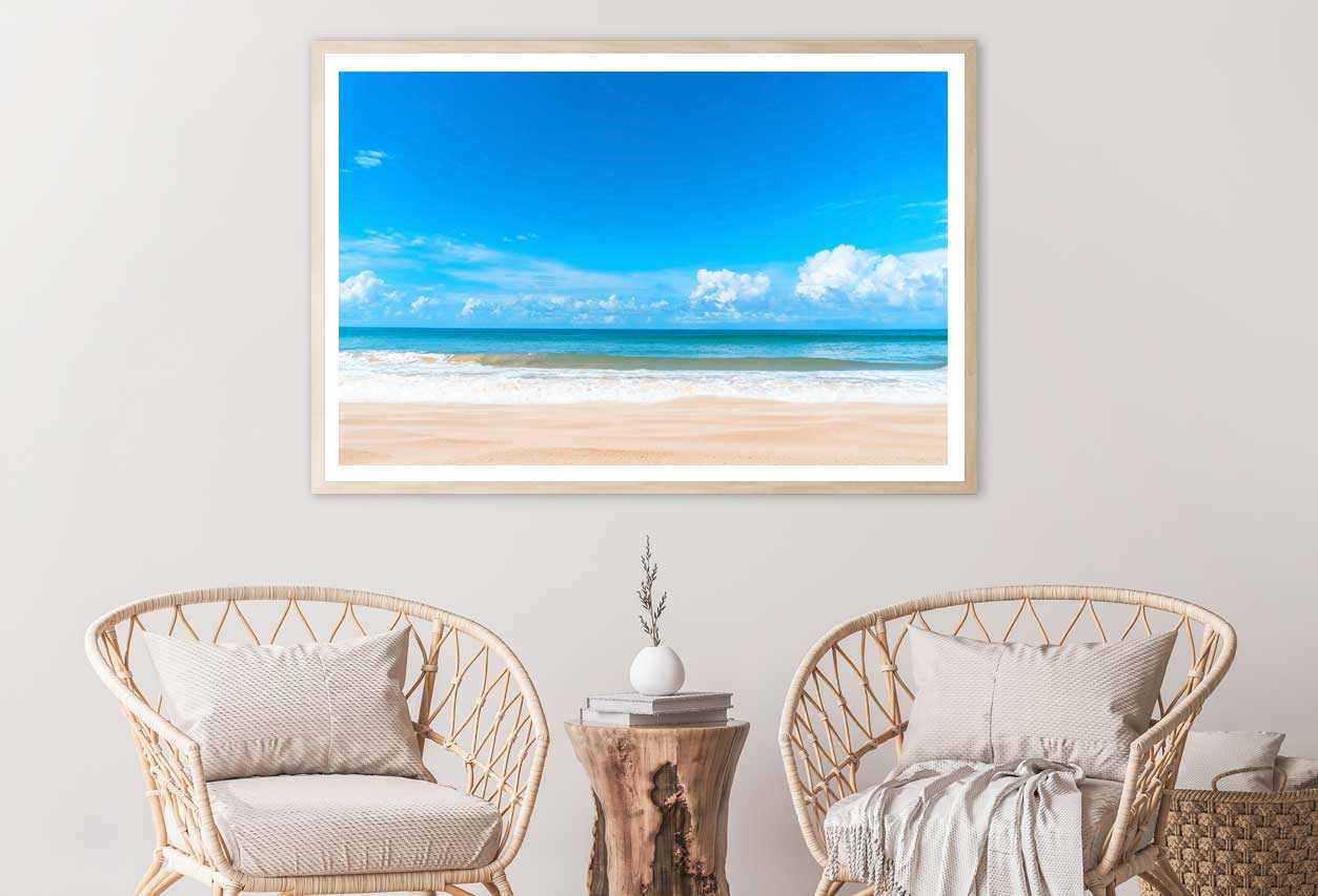 Tropical Beach & Blue Sky Scenery View Photograph Home Decor Premium Quality Poster Print Choose Your Sizes