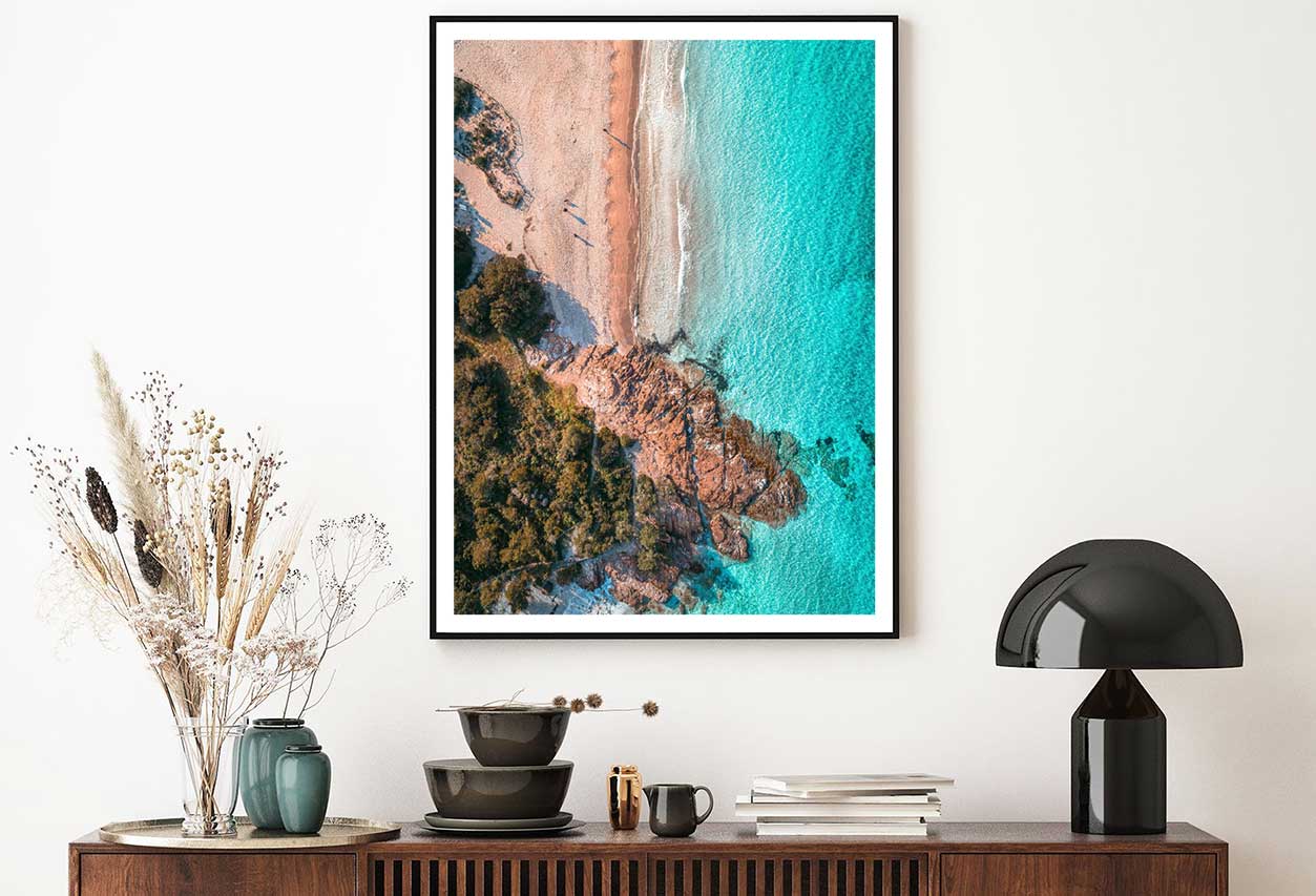 Rocky Beach in Sardinia Aerial View Photograph Home Decor Premium Quality Poster Print Choose Your Sizes