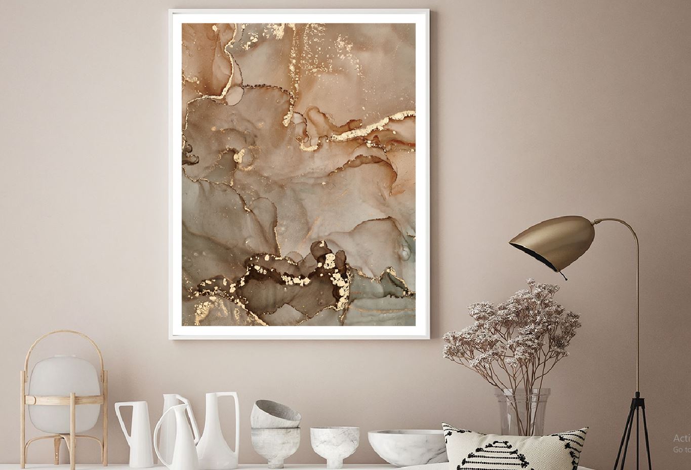 Brown Gold Fluid Abstract Design Home Decor Premium Quality Poster Print Choose Your Sizes