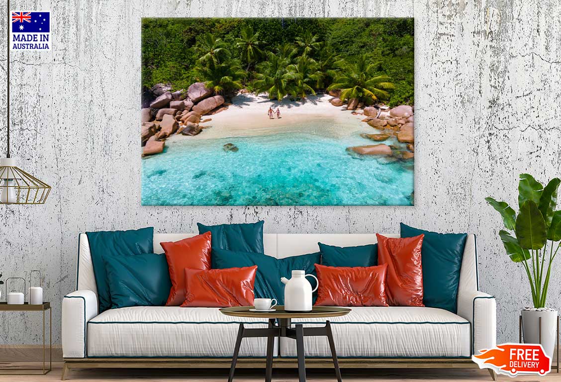 Anse Lazio Praslin Aerial View Photograph Print 100% Australian Made