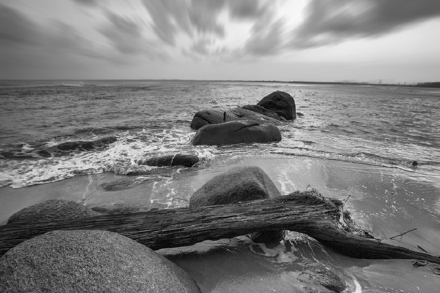 Rocky Coast Exposure B&W View Photograph Home Decor Premium Quality Poster Print Choose Your Sizes