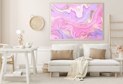 Purple Pink & Gold Fluid Abstract Design Home Decor Premium Quality Poster Print Choose Your Sizes