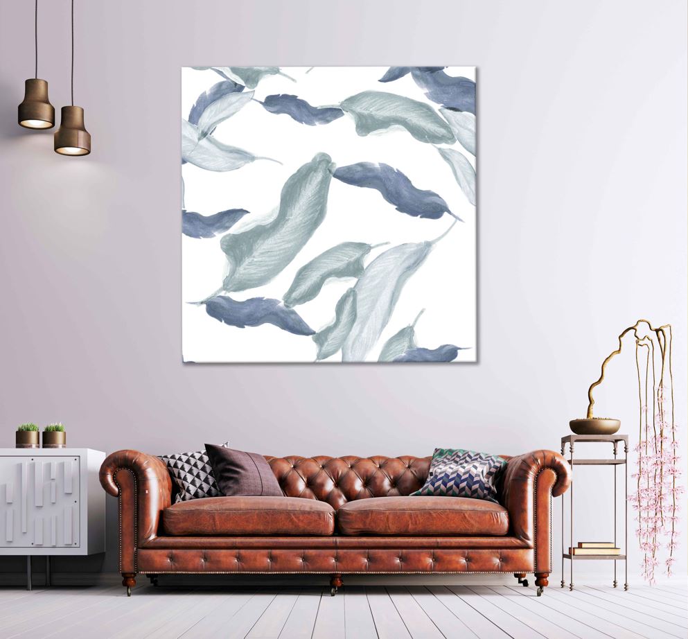 Square Canvas Foliage Leaves Watercolor Painting High Quality Print 100% Australian Made