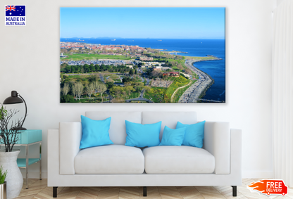 City & Sea Aerial View Print 100% Australian Made