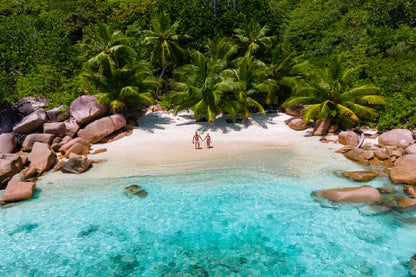Anse Lazio Praslin Aerial View Photograph Print 100% Australian Made