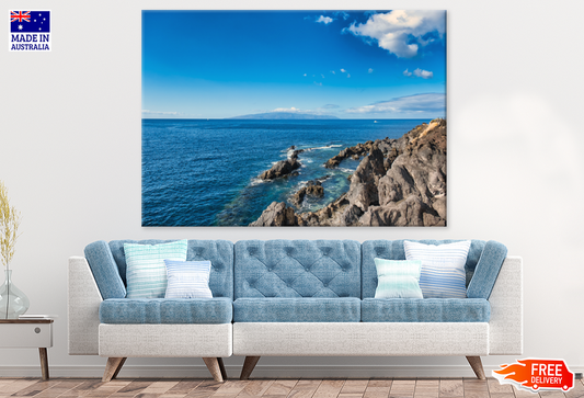 Rocks With Sea Sky Scenery View Photograph Print 100% Australian Made