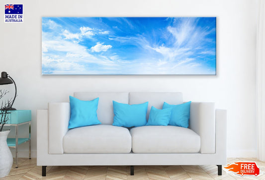 Panoramic Canvas Cloudy Sky Scenery Photograph High Quality 100% Australian Made Wall Canvas Print Ready to Hang