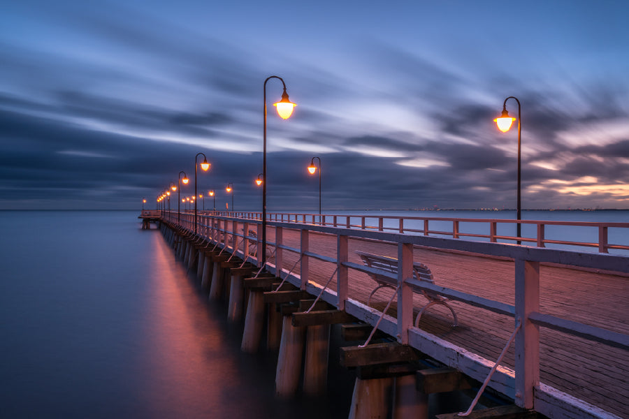 Wooden Pier in Gdynia Orlowo View Photograph Print 100% Australian Made